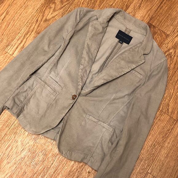 Banana Republic Tan Corduroy Ribbed Cotton Jacket Blazer Size Medium - Picture 2 of 14
